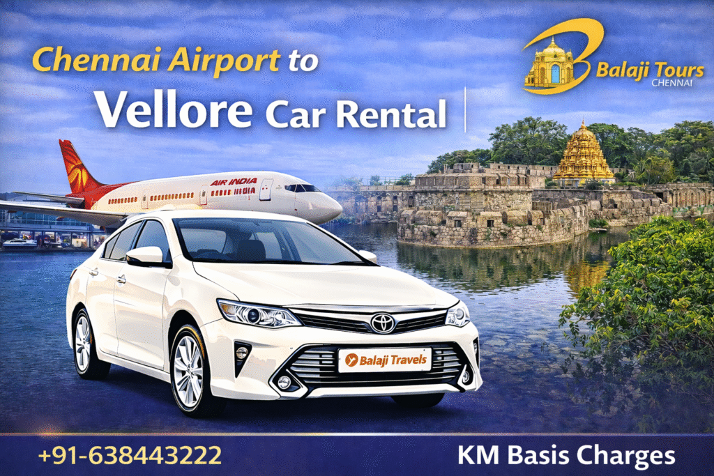 Chennai Airport to Vellore Car Rental