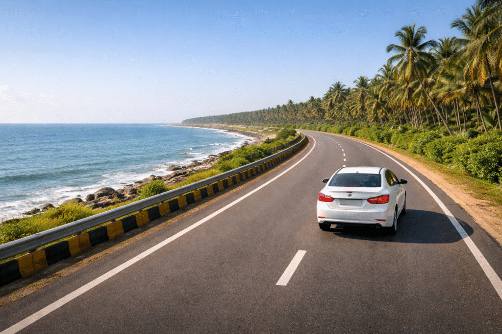 Chennai Airport to Pondicherry cab service via scenic East Coast Road highway