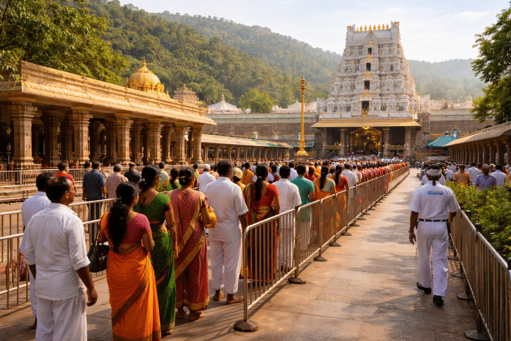 Organized darshan queue at Tirumala Venkateswara Temple