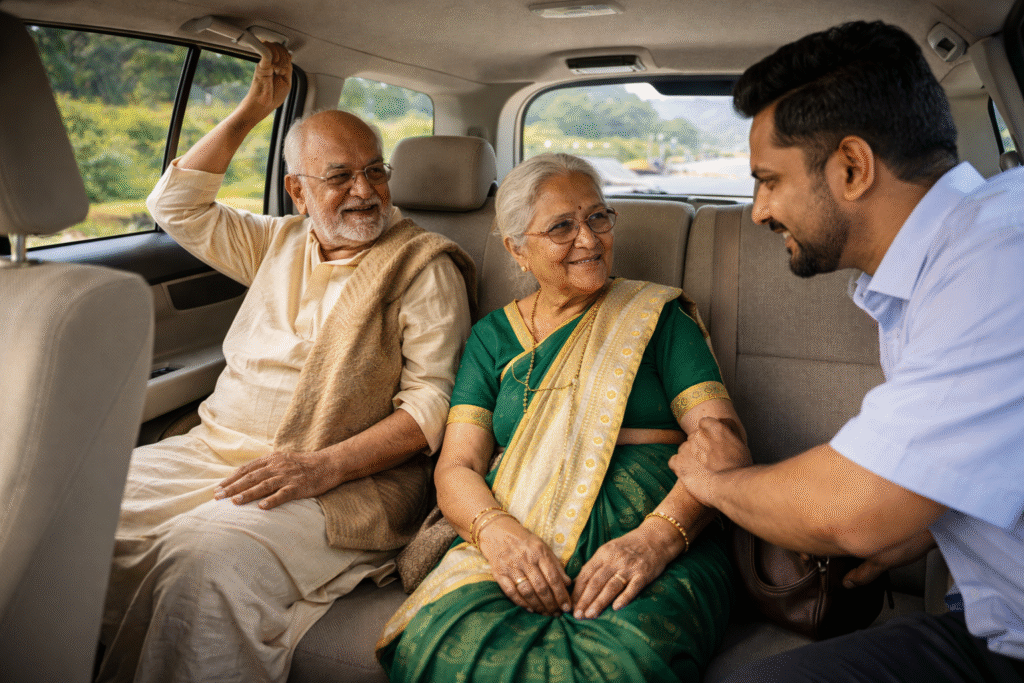 Senior citizen friendly Bangalore Airport to Tirumala taxi