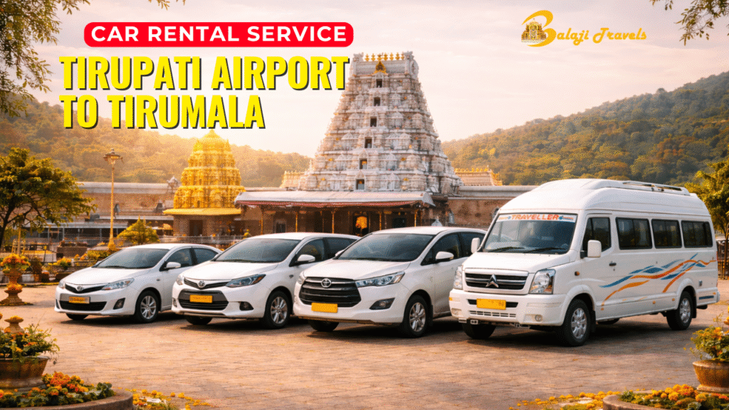 Tirupati Airport to Tirumala car rental service with private cars and tempo traveller near Tirumala temple