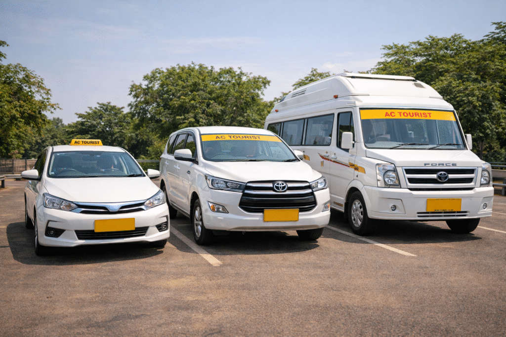 Tirupati car rental vehicles including sedan, Innova and tempo traveller