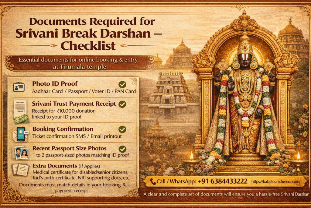 Documents Required for Srivani Break Darshan