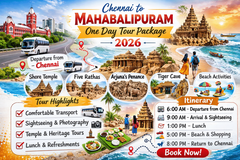 Chennai to Mahabalipuram One Day Tour