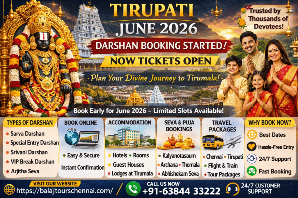 Tirupati June 2026 Darshan Booking