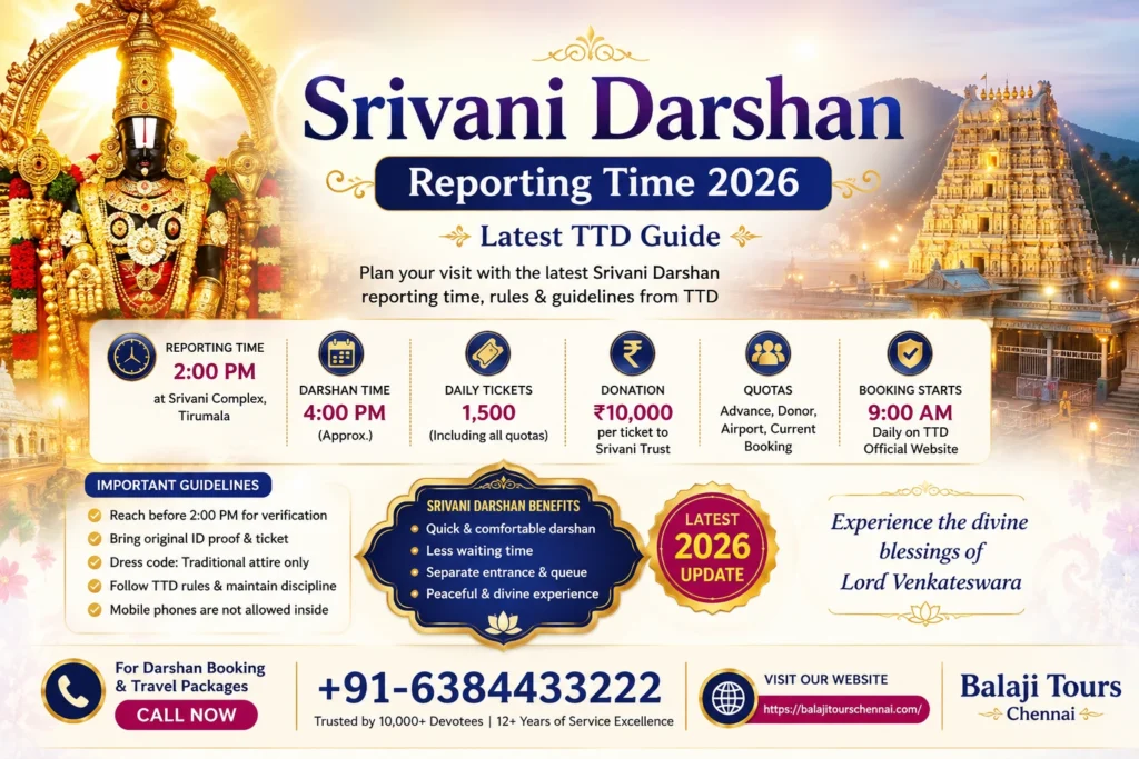Srivani Darshan Reporting Time 2026