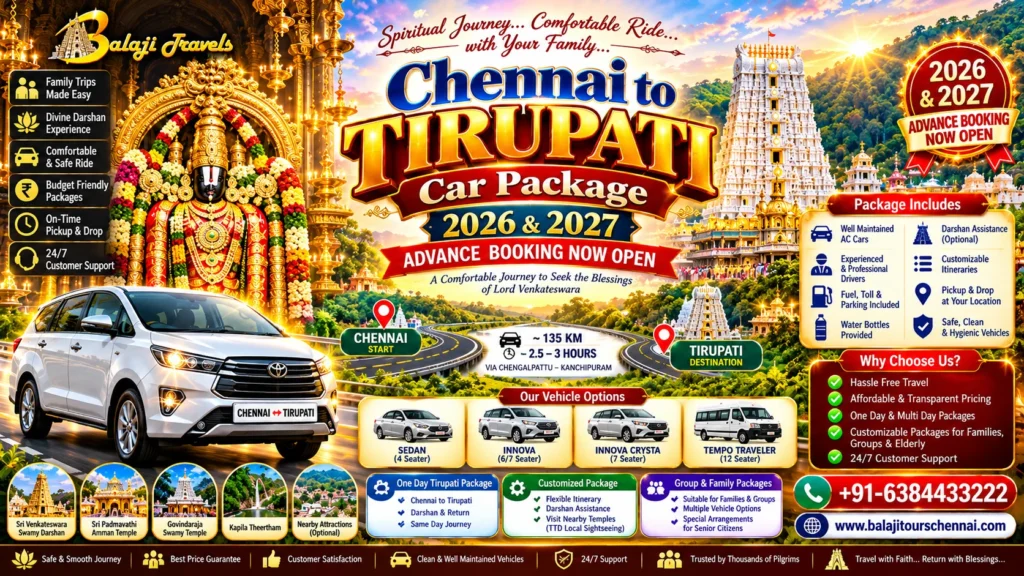 Chennai to Tirupati Car Package 2026