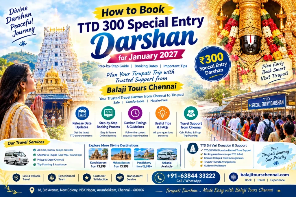 300 Special Entry Darshan for January 2027